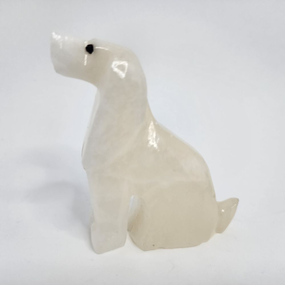 Carved Hound Dog From Stone - Marble‎ - Onyx - Alabaster